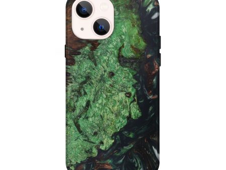 iPhone 13 Wood+Resin Live Edge Phone Case - Charles (Green, 641757) For Cheap