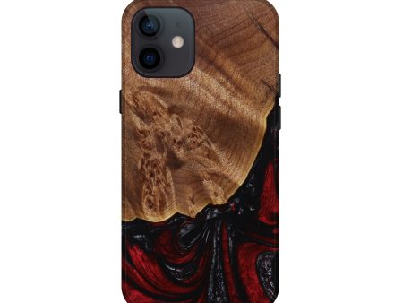 iPhone 12 mini Wood+Resin Live Edge Phone Case - Mario (Red, 642473) Sale