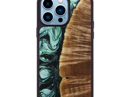 iPhone 14 Pro Max Wood+Resin Phone Case - Colby (Green, 642573) Sale