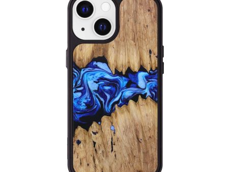 iPhone 13 Wood+Resin Phone Case - Phyllis (Blue, 641664) Hot on Sale