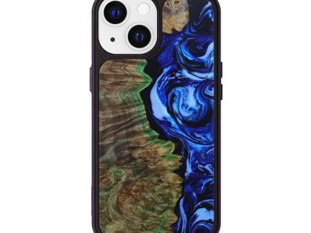 iPhone 13 Wood+Resin Phone Case - Betty (Blue, 641642) Sale