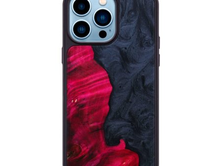 iPhone 14 Pro Max Wood+Resin Phone Case - Shawn (Black & White, 642714) Online Sale