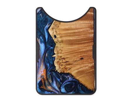 Alloy Wood+Resin Wallet - Brenden (Teal & Gold, 643178) For Sale