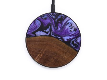 Circle Wood+Resin Wireless Charger - Pam (Purple, 642635) For Sale