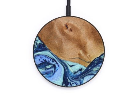 Circle Wood+Resin Wireless Charger - Gordon (Blue, 641501) Sale