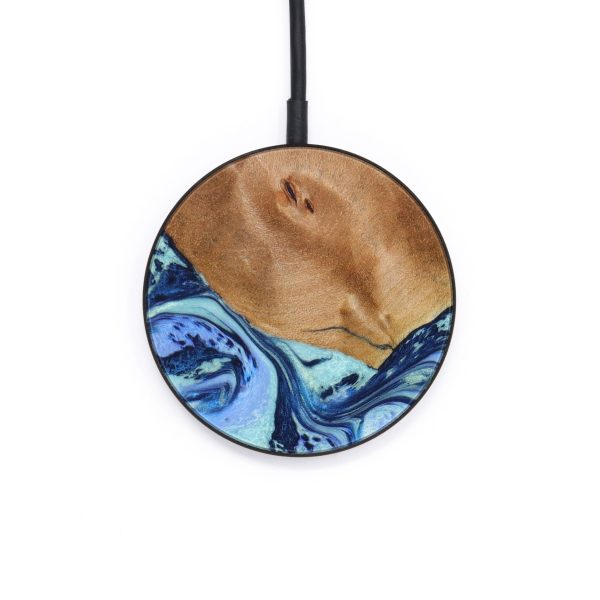 Circle Wood+Resin Wireless Charger - Gordon (Blue, 641501) Sale