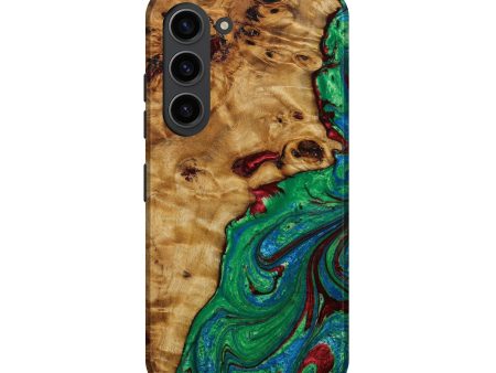 Galaxy S23 Wood+Resin Live Edge Phone Case - Inez (Green, 642674) Discount