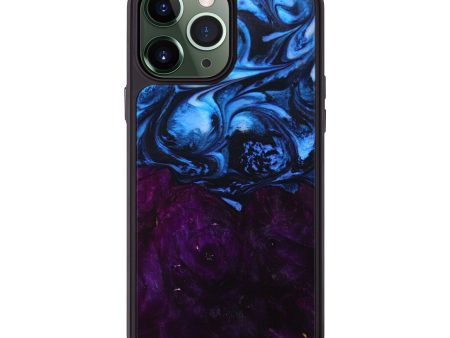 iPhone 13 Pro Max Wood+Resin Phone Case - Amina (Blue, 642952) Fashion