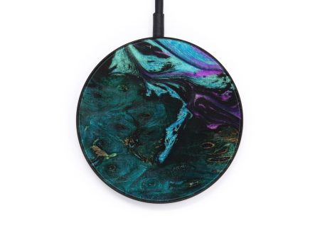 Circle Wood+Resin Wireless Charger - Asia (Purple, 642548) For Sale