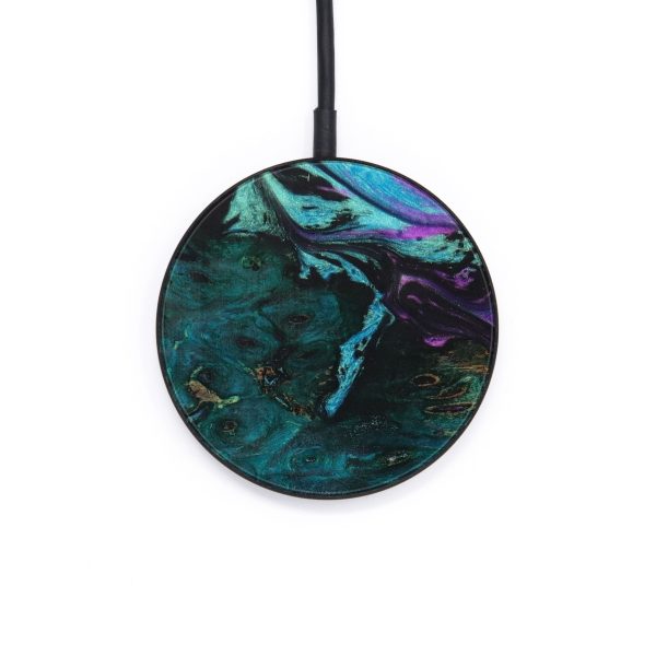 Circle Wood+Resin Wireless Charger - Asia (Purple, 642548) For Sale