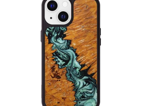 iPhone 13 Wood+Resin Phone Case - Rocky (Green, 642727) Sale