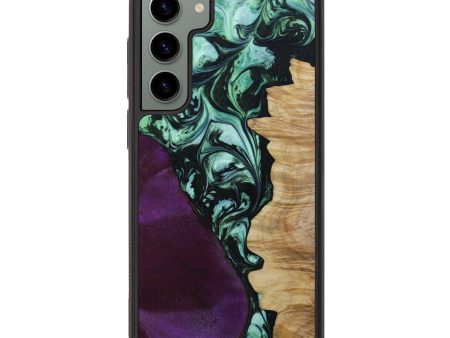 Galaxy S23 Plus Wood+Resin Phone Case - Desiree (Green, 642586) Fashion