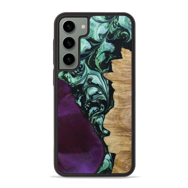 Galaxy S23 Plus Wood+Resin Phone Case - Desiree (Green, 642586) Fashion