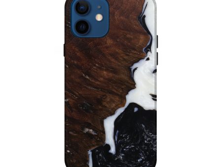 iPhone 12 Wood+Resin Live Edge Phone Case - Prince (Black & White, 642857) Sale