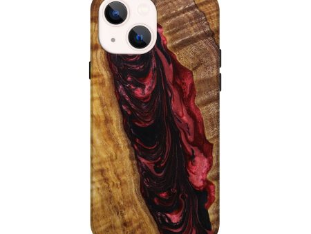 iPhone 13 Wood+Resin Live Edge Phone Case - Salvador (Red, 643062) on Sale