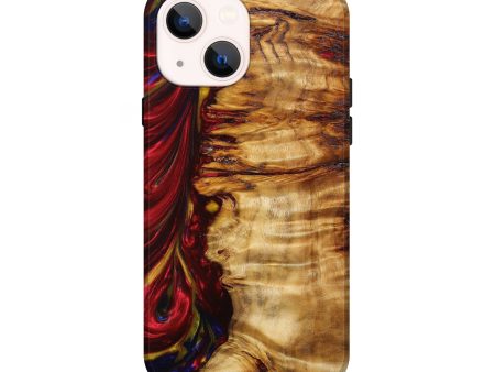 iPhone 14 Wood+Resin Live Edge Phone Case - Gabrielle (Red, 641143) Online Sale