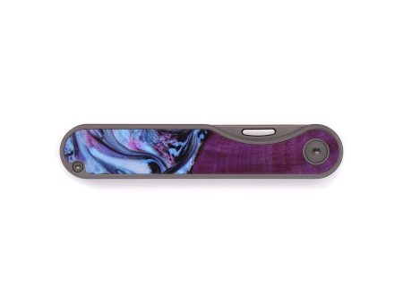 Minimalist Wood+Resin Pocket Knife - Lynda (Blue, 641525) on Sale