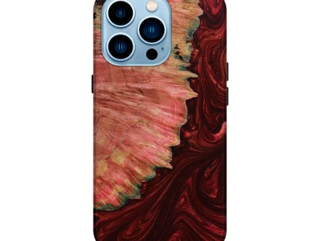 iPhone 14 Pro Wood+Resin Live Edge Phone Case - Sara (Red, 643193) Online now