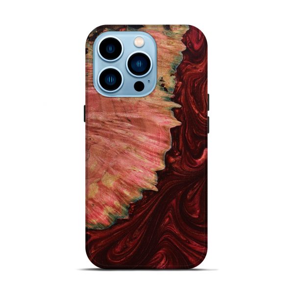 iPhone 14 Pro Wood+Resin Live Edge Phone Case - Sara (Red, 643193) Online now