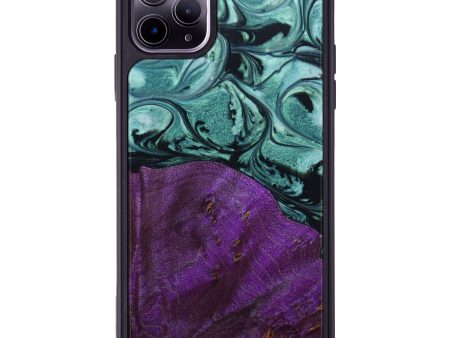 iPhone 11 Pro Max Wood+Resin Phone Case - Myrna (Green, 642718) Online now