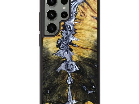 Galaxy S23 Ultra Wood+Resin Phone Case - Abraham (Black & White, 640855) For Sale