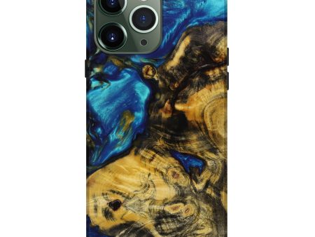 iPhone 13 Pro Max Wood+Resin Live Edge Phone Case - Clayton (Teal & Gold, 642849) Fashion