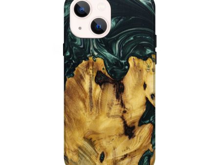 iPhone 13 Wood+Resin Live Edge Phone Case - Denise (Green, 641784) Hot on Sale