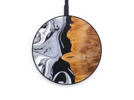 Circle Wood+Resin Wireless Charger - Ron (Black & White, 642646) Discount