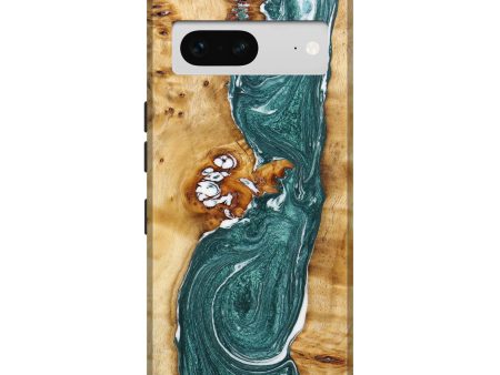 Pixel 7 Wood+Resin Live Edge Phone Case - Khloe (Green, 641132) For Discount