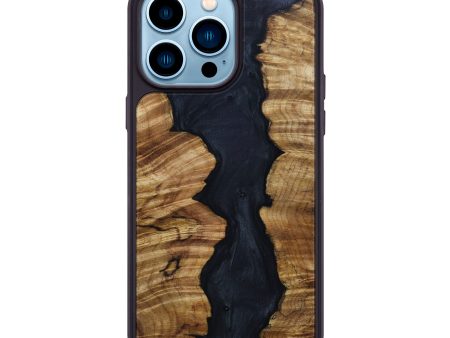 iPhone 14 Pro Max Wood+Resin Phone Case - Herman (Black & White, 642702) Online Sale