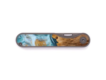 Minimalist Wood+Resin Pocket Knife - Marcos (Teal & Gold, 643016) Fashion