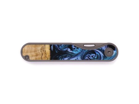 Minimalist Wood+Resin Pocket Knife - Miranda (Blue, 643017) For Cheap