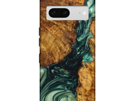 Pixel 7 Wood+Resin Live Edge Phone Case - Judy (Green, 641115) Supply