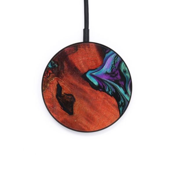 Circle Wood+Resin Wireless Charger - Tabitha (Purple, 642549) Hot on Sale