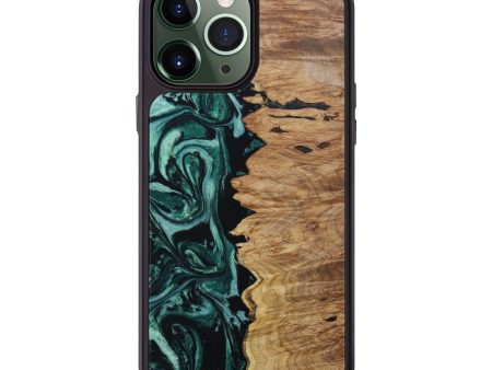 iPhone 13 Pro Max Wood+Resin Phone Case - Prince (Green, 641616) Online Sale