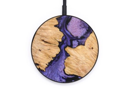 Circle Wood+Resin Wireless Charger - Natasha (Purple, 640547) For Discount