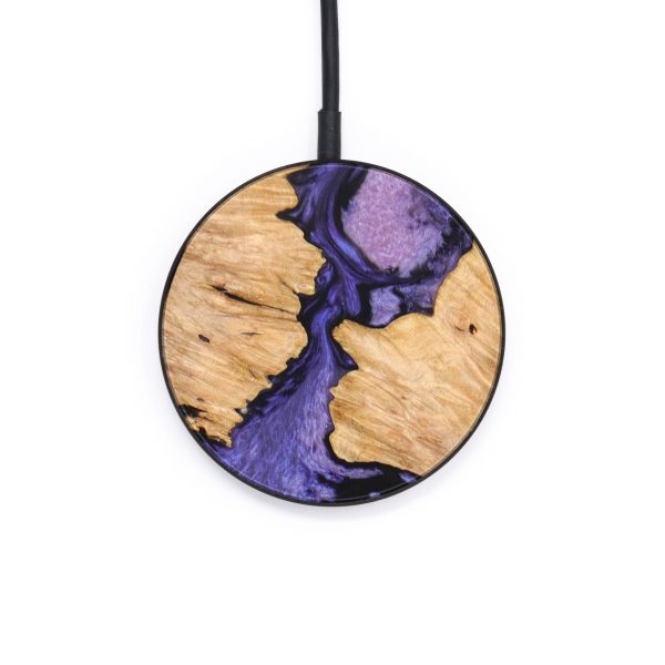 Circle Wood+Resin Wireless Charger - Natasha (Purple, 640547) For Discount