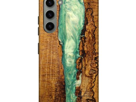 Galaxy S23 Plus Wood+Resin Live Edge Phone Case - Hayes (Green, 639679) For Cheap