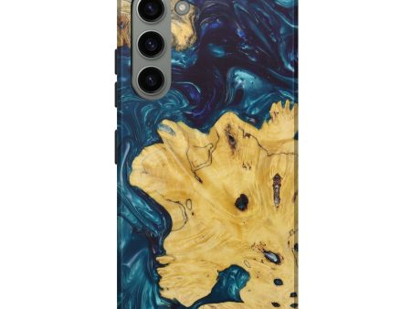 Galaxy S23 Plus Wood+Resin Live Edge Phone Case - Evangeline (Green, 641746) on Sale