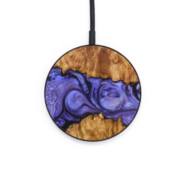 Circle Wood+Resin Wireless Charger - Desmond (Purple, 640548) For Sale