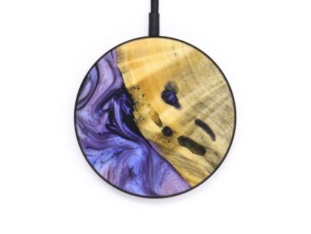 Circle Wood+Resin Wireless Charger - Leah (Purple, 640544) Online now