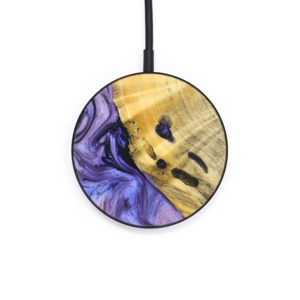 Circle Wood+Resin Wireless Charger - Leah (Purple, 640544) Online now