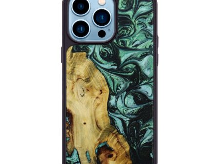 iPhone 14 Pro Max Wood+Resin Phone Case - Jorge (Green, 642576) Online