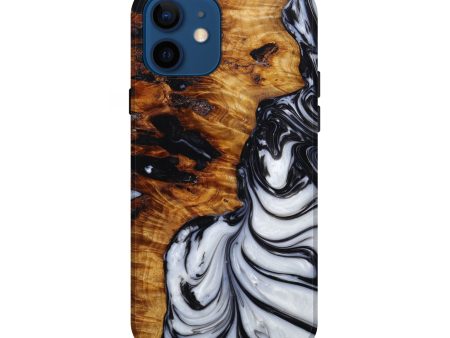 iPhone 12 Wood+Resin Live Edge Phone Case - Alivia (Black & White, 642280) Supply