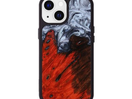 iPhone 13 Wood+Resin Phone Case - Donna (Black & White, 642295) on Sale