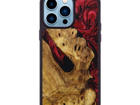 iPhone 14 Pro Max Wood+Resin Phone Case - Randi (Red, 642565) Supply