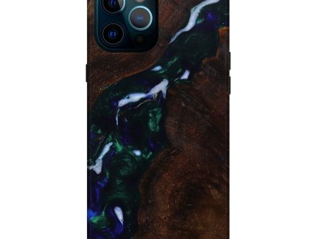 iPhone 12 Pro Max Wood+Resin Live Edge Phone Case - Marely (Green, 642874) Online Hot Sale