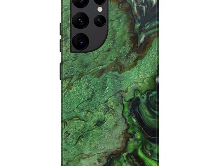 Galaxy S22 Ultra Wood+Resin Live Edge Phone Case - Alta (Green, 641744) For Discount