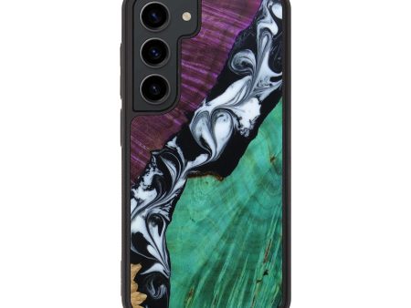 Galaxy S23 Wood+Resin Phone Case - Betty (Black & White, 642697) Discount