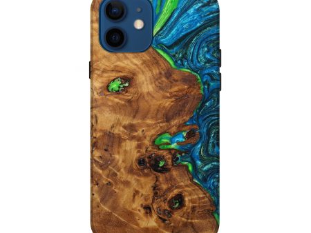 iPhone 12 Wood+Resin Live Edge Phone Case - Jasmine (Blue, 642816) Sale